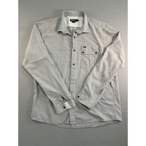 Barbour Button Down Shirt Mens Large Smoke Grey Micro Houndstooth Swift Collar